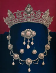 Parure di diamanti e perle - Il dono di SAR il Principe di Galles, 1863