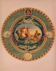 Piatto in maiolica, 1863