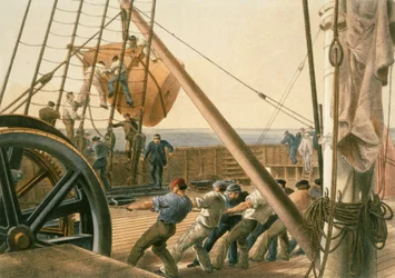 Preparazione al lancio di una delle grandi boe, 2 agosto