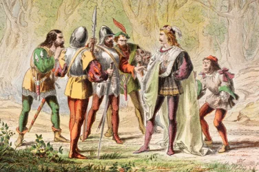 Speed parla ne I due gentiluomini di Verona, "Maestro, sii uno di loro", da "The Illustrated Library Shakespeare", pubblicato a Londra nel 1890 (litografia a colori)