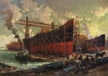 Cantieristica navale ad Ashbridges Bay, Toronto, 1918