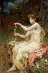 "Realizzazione di catene di margherite". Dipinto di Robert Fowler (1853-1926) Collezione privata