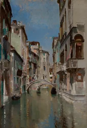 Canale a Venezia, Quartiere San Trovaso, ca. 1885