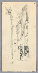 Disegno, Scena di strada, Venezia, 1882