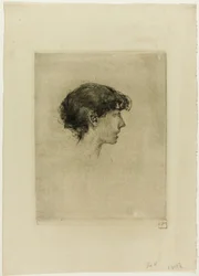Testa di ragazza, profilo