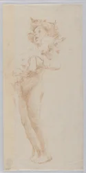 Studio per ragazzo in piedi con capretto, "Festa della vendemmia," Mendelssohn Glee Club, New York, NY