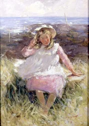 Ragazza con un cappellino bianco
