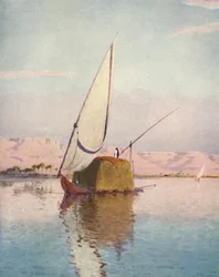 Una barca Tibbin sul Nilo, c1880