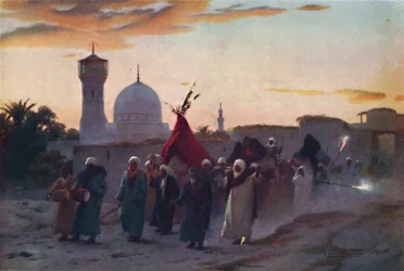 Un corteo nuziale a Menzala: Il ritorno a casa della sposa, c1880, 1904