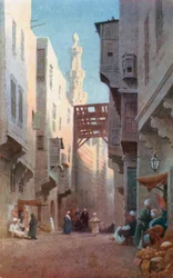 Sharia Bab-el-Wazir, Cairo (litografia a colori)