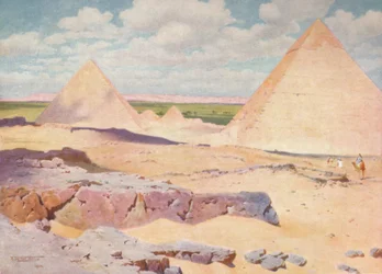 Le piramidi di Giza dal deserto, c1880, 1904