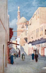 Moschea di Sais, Cairo (litografia a colori)