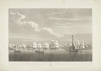 Partenza di dodici navi mercantili olandesi dal porto di Portsmouth, 1833 (tavola 1)