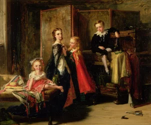 Preparativi per la charade: i bambini di Patrick Allan Fraser, 1886