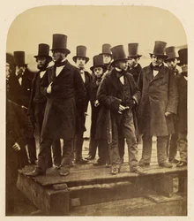 I. K. Brunel e altri osservano il tentativo di varo della «Great Eastern»