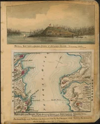 Blocco del Potomac. Mappa delle batterie dell