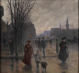 Sera piovosa su Hennepin Avenue, c.1902