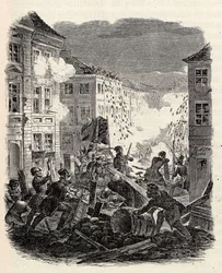 Combattimenti alle barricate al municipio di Cölln a Berlino nella notte tra il 18 e il 19 marzo 1848