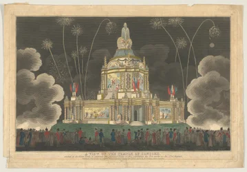 Vista del Tempio della Concordia eretto nel Green Park, per celebrare il G..., 9 settembre 1814
