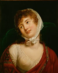 Marie Walewska, amante di Napoleone e madre del suo figlio naturale Alessandro ... (olio su tela)