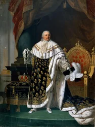 Ritratto di Luigi XVIII 1755-1824 in abiti da incoronazione
