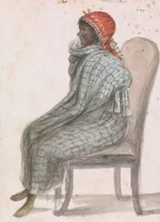 Donna Africana Seduta su una Sedia
