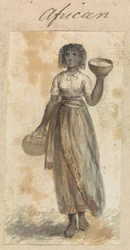 Donna africana con cesti