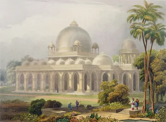 La Roza a Mehmoodabad in Guzerat, o la Tomba del Visir del Sultano Mehmood, dal Volume II di Scenery, Costumes and Architecture of India, inciso da John Willis (fl.1826-52) e inciso da Charles B