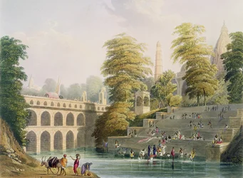 Vista del ponte vicino a Baroda in Guzerat, dal Volume II di 