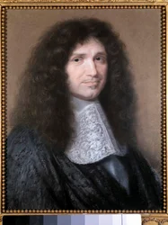 Ritratto di Jean Baptiste Colbert (1619-1683), intendente delle finanze di Luigi XIV (pastello di Robert Nanteuil, 1676, Chantilly, musee Conde)