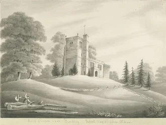 Chiesa di Arley: disegno a seppia, 1824