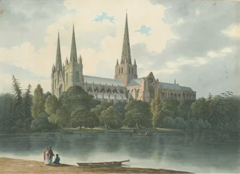 Cattedrale di Lichfield - Vista sud-ovest, luglio 1824