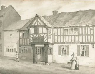 Wolverhampton - Chiesa di San Pietro: disegno a seppia, 1837
