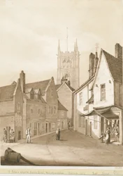 Wolverhampton - Chiesa di San Pietro: disegno a seppia, 1838