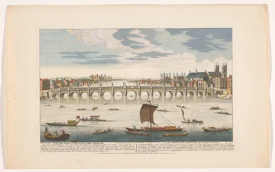 Veduta del Westminster Bridge sul fiume Tamigi a Londra, vista dal lato nord