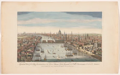 Vista generale della città di Londra, vicino al fiume Tamigi