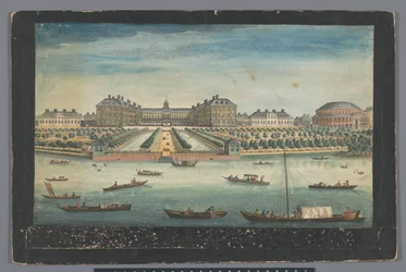 Vista del Royal Hospital Chelsea e della Rotonda nei Ranelagh Gardens a Londra