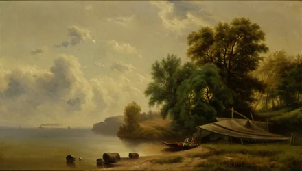Paesaggio con accampamento