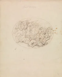 Primo disegno di una scena di battaglia