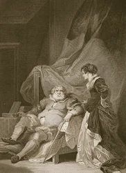 Enrico VIII e Caterina Parr, inciso da George Noble, illustrazione da 