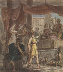 Studio di una scena di banchetto romano