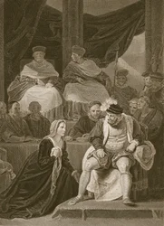 Processo del matrimonio di Enrico VIII, inciso da T. Holloway, illustrazione da 