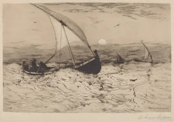 Barche da pesca napoletane che tornano a casa