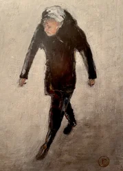 Figura solitaria che cammina