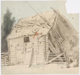 Edificio con tetto in paglia