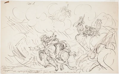 La fucilazione di Väinämöinen, schizzo per una serie di disegni a tema Kalevala