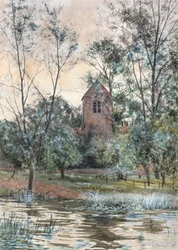 La chiesa vicino allo stagno