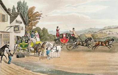 Una carrozza postale e di linea di Londra