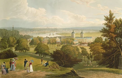 Veduta di Londra da Greenwich Park, pub. 1820 da Colnaghi und Co.