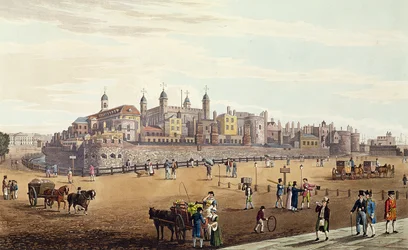 Veduta della Torre di Londra e della Zecca, pub. da Colnaghi und Co